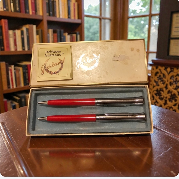 Garland Other - Vintage New garland Gold and Red pen Pencil Set Stationery Box